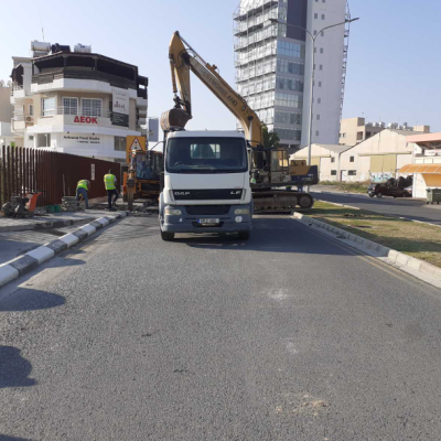 Additional flood protection works on Alexandrou Panagouli Avenue in Larnaca